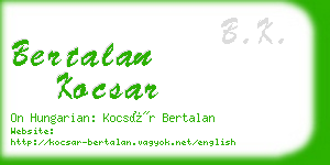 bertalan kocsar business card